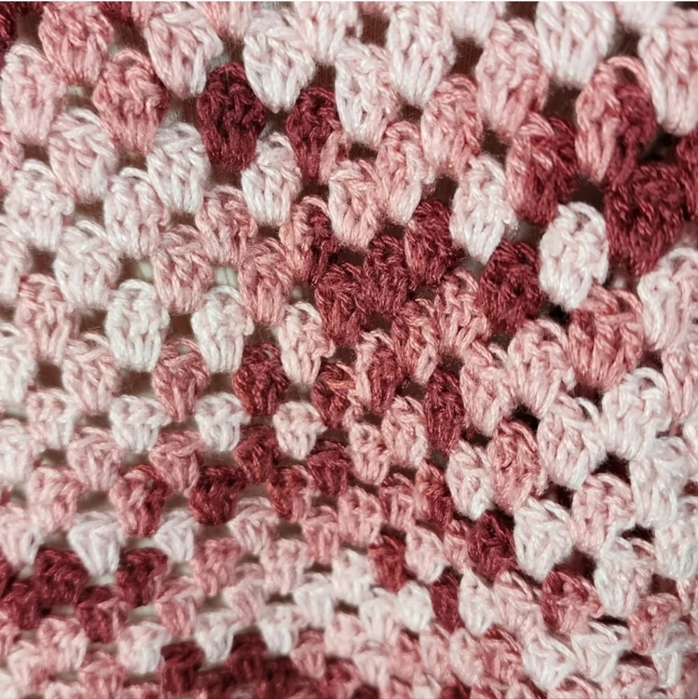 Hand Crafted Crocheted Pullover Pink Size L - Picture 12 of 12